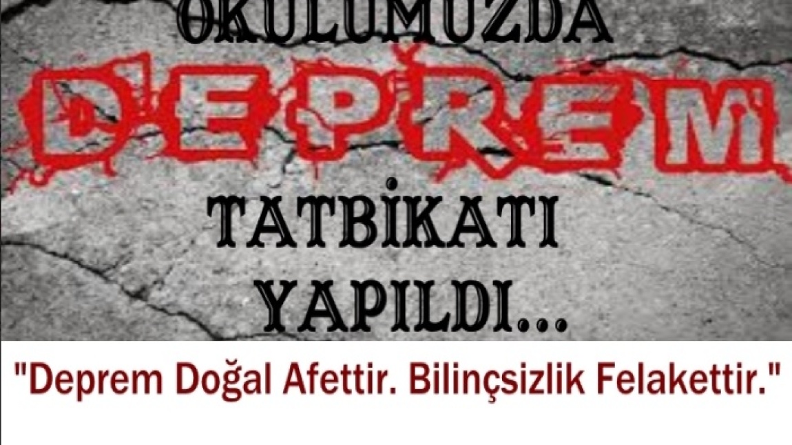 13 EKİM DÜNYA AFET RİSKLERİNİ AZALTMA GÜNÜ